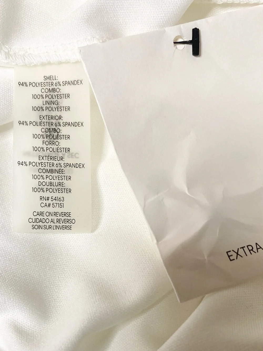 Calvin Klein White Sheer Bell Cuff Lined Dress Size 10 NWOT